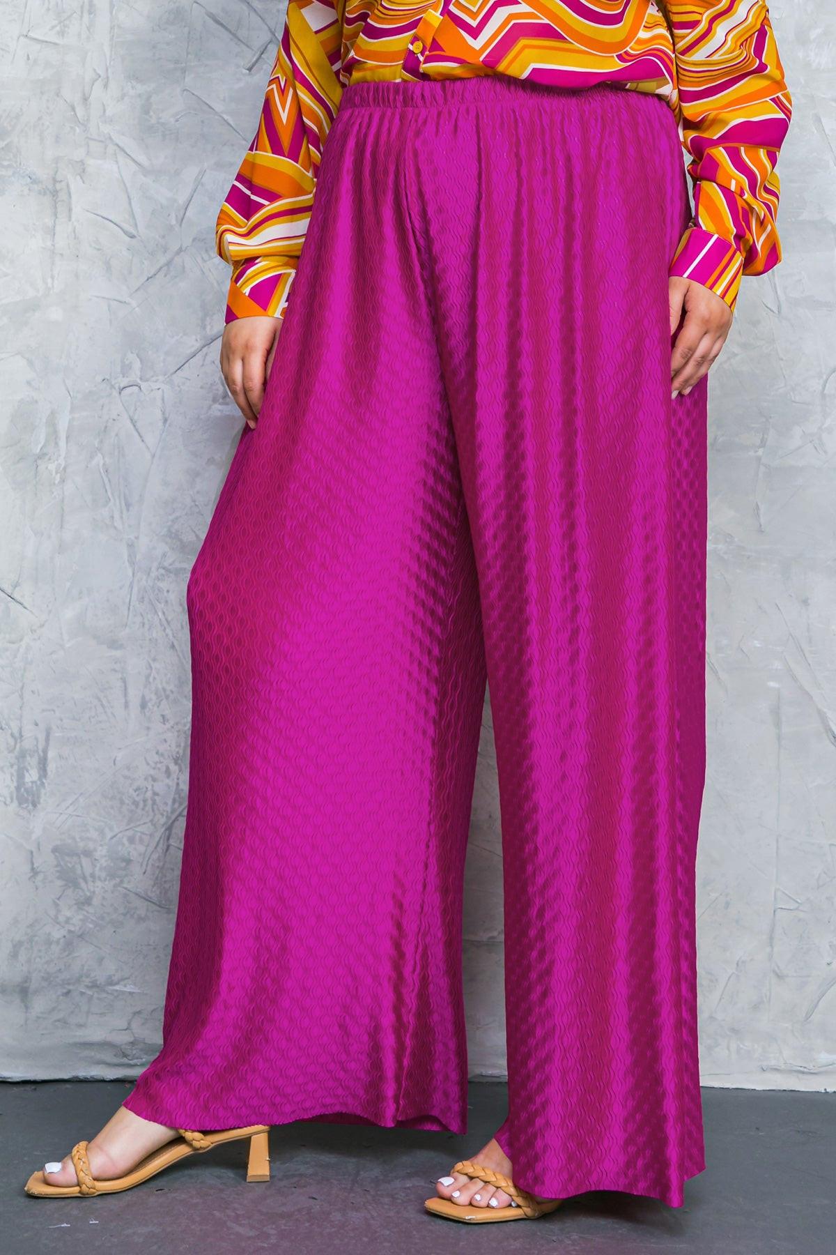 Regal Romance Woven Pants Elastic Waist Flattering Fit