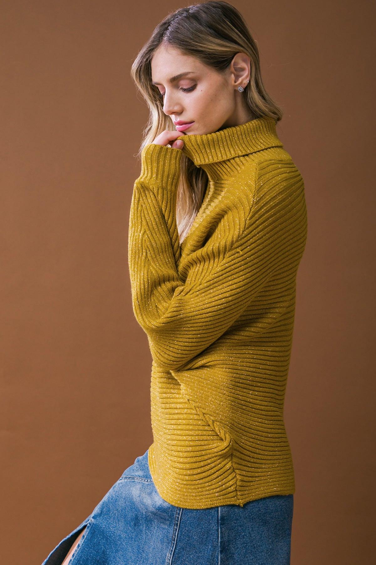 Love So Sweet Sweater Top Dolman Sleeve Turtle Neck Knit