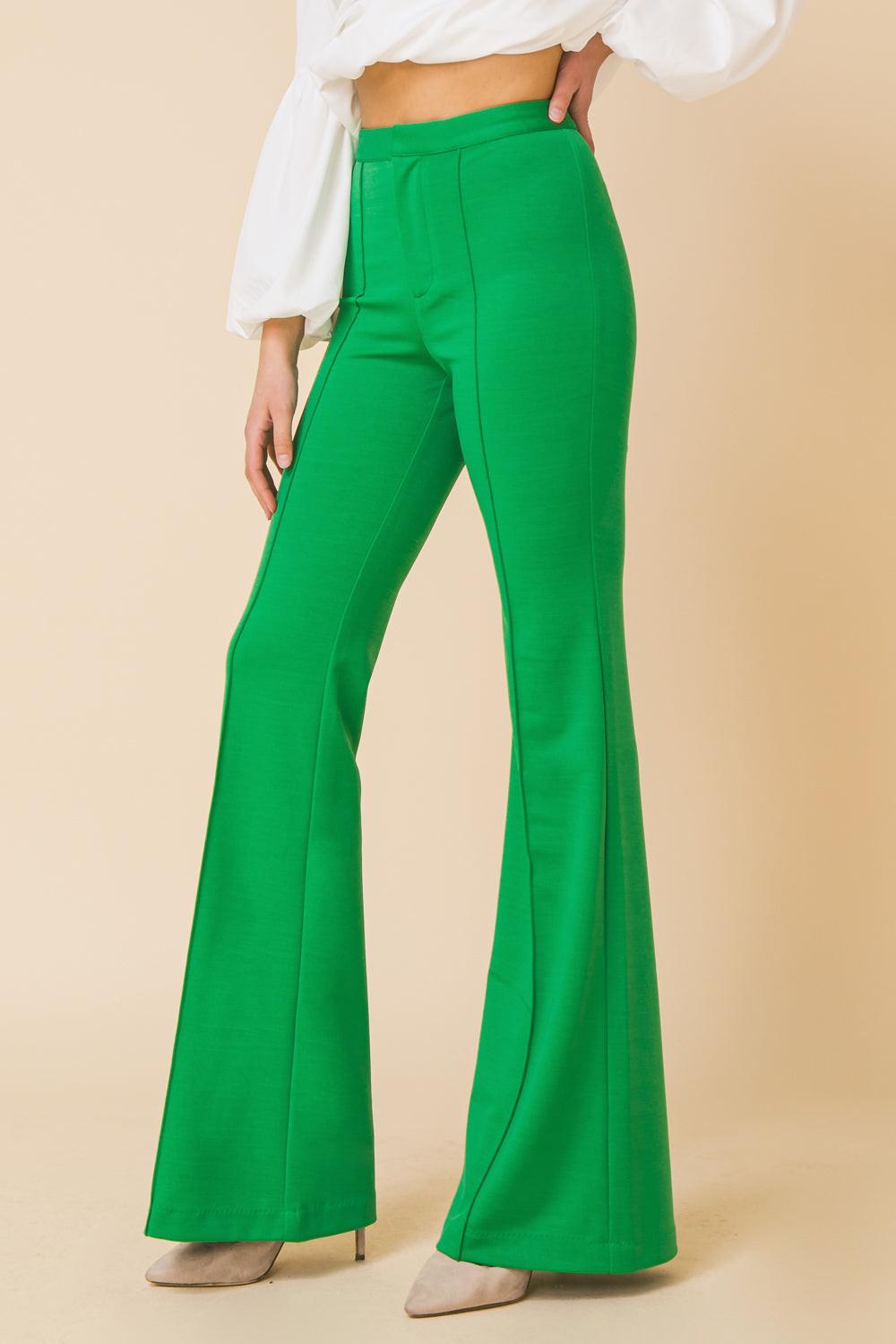 But Better Flare Pants High Rise Center Seam Faux Back Pockets
