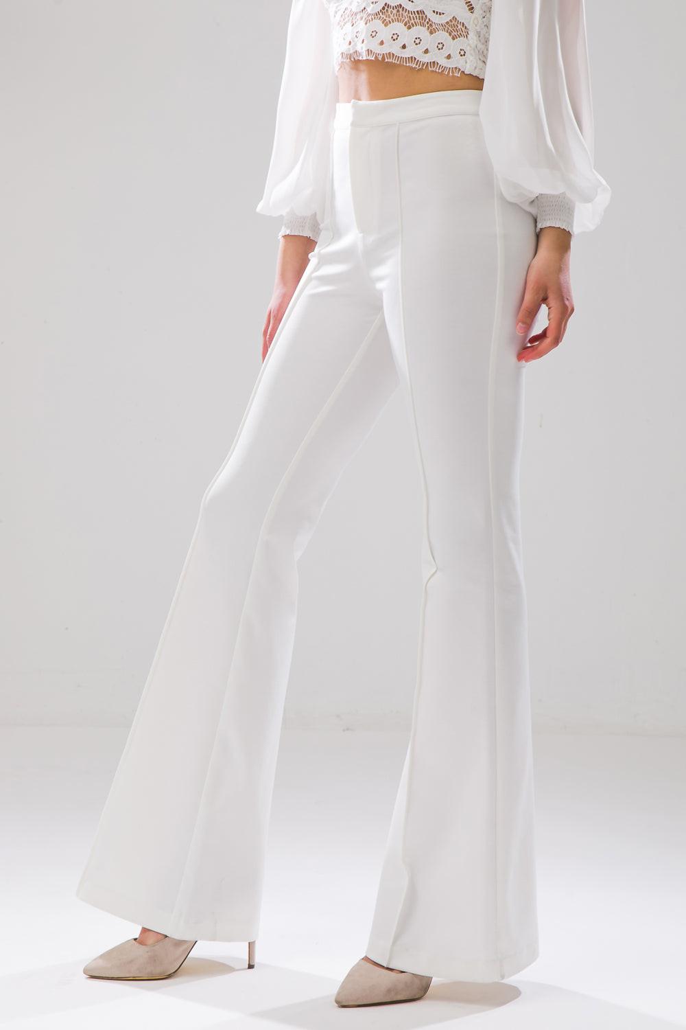 But Better Flare Pants High Rise Center Seam Faux Back Pockets