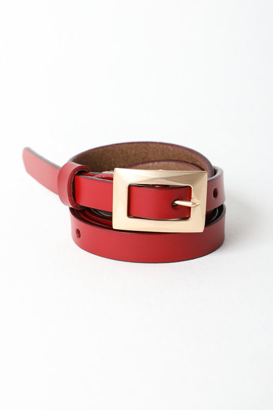 Gold Buckle Skinny Belt – Chic and Elegant-Soul Flow Apparel