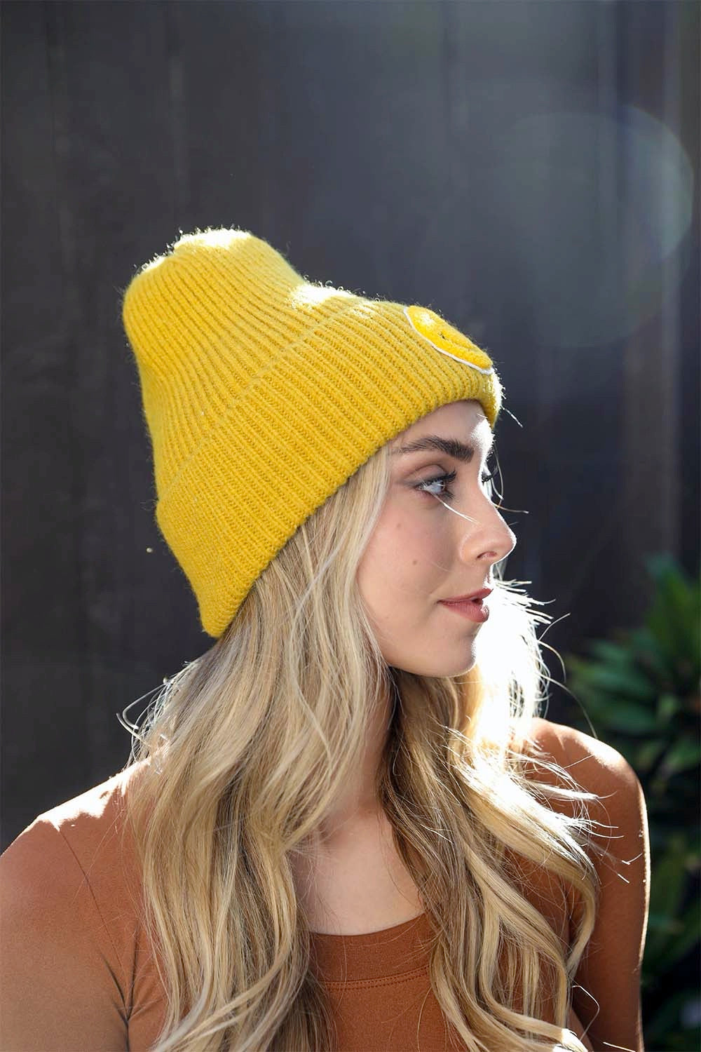 Smiley Face Ribbed Beanie ????-Soul Flow Apparel