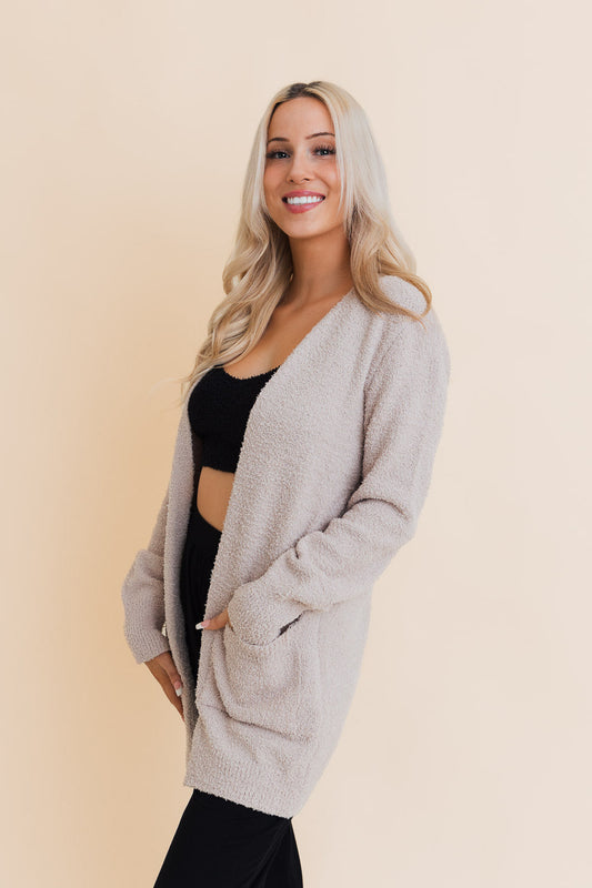 Snuggle Chic Boucle Bliss Cardigan-Soul Flow Apparel