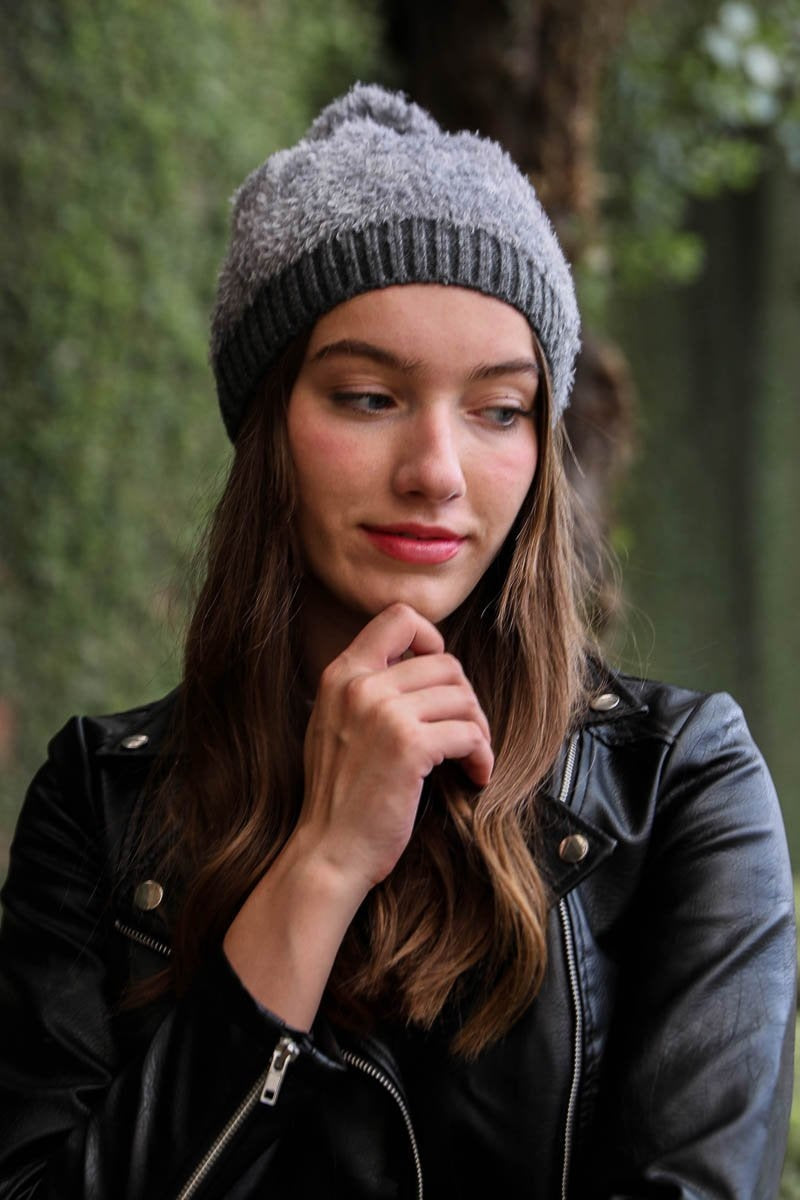 Soul Flow Apparel | Boho Soft Furry Pom Knit Beanie