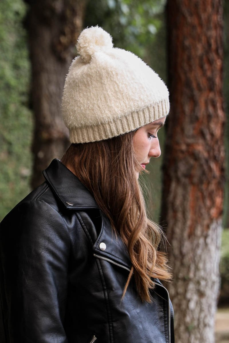 Soul Flow Apparel | Boho Soft Furry Pom Knit Beanie