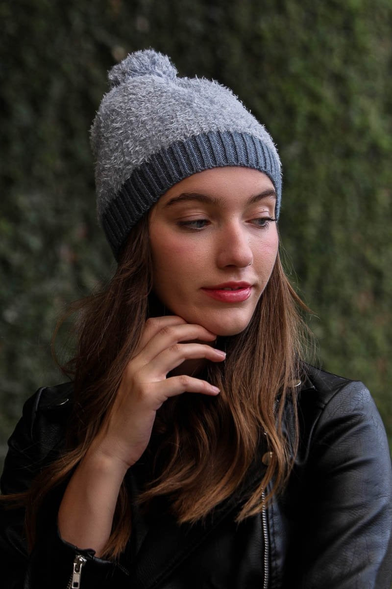 Soul Flow Apparel | Boho Soft Furry Pom Knit Beanie