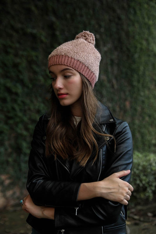 Soul Flow Apparel | Boho Soft Furry Pom Knit Beanie