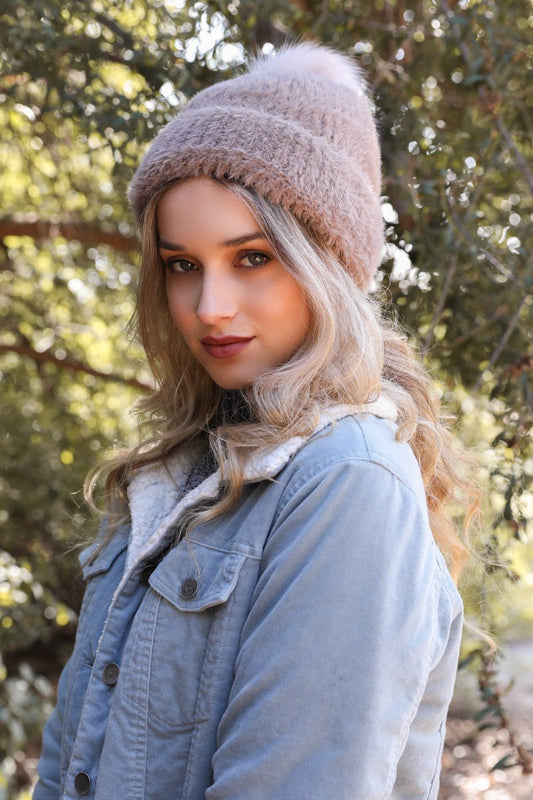 Hats & Hair - Soft Mohair Pom Beanie