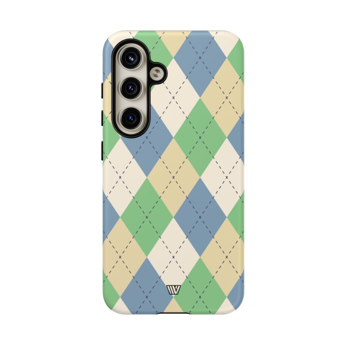 GREEN BLUE BEIGE ARGYLE | Tough Phone Case