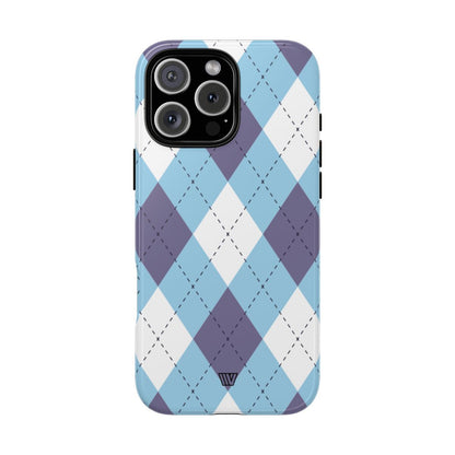 BLUE WHITE PURPLE ARGYLE | Tough Phone Case