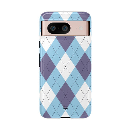 BLUE WHITE PURPLE ARGYLE | Tough Phone Case