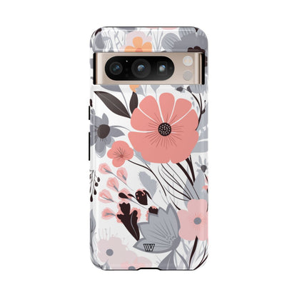 GRAY PASTEL FLOWERS | Tough Phone Case