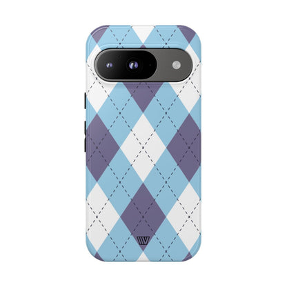 BLUE WHITE PURPLE ARGYLE | Tough Phone Case
