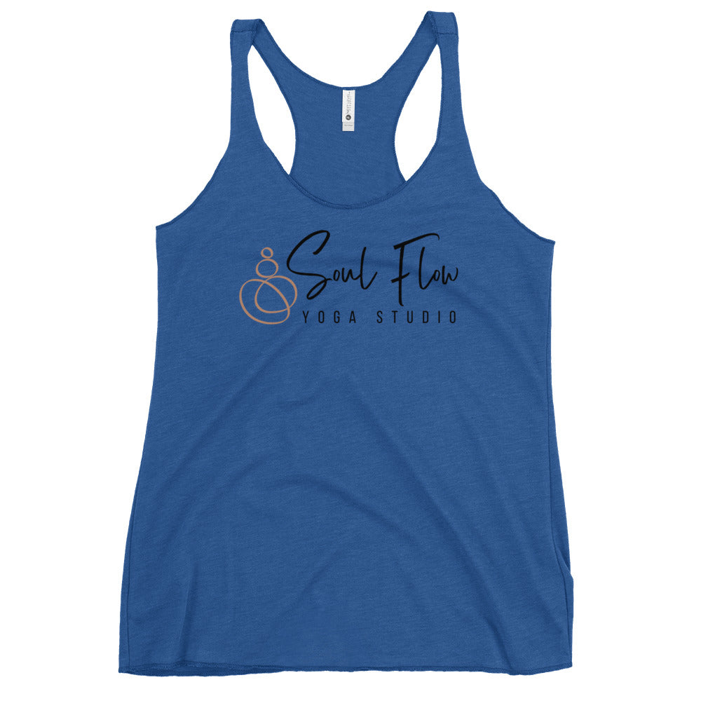 Blue Soul Flow Yoga Studio racerback tank with logo from Soul Flow Yoga Store Yoga Tank Yoga Shirt Yoga Apparel