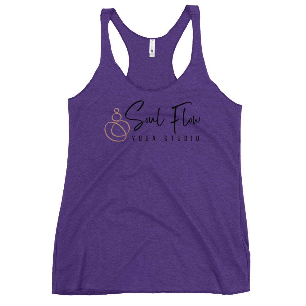 Soul Flow Yoga Store purple racerback tank with Yoga Studio logo Yoga Tank, Yoga Shirt, Yoga Apparel for practice