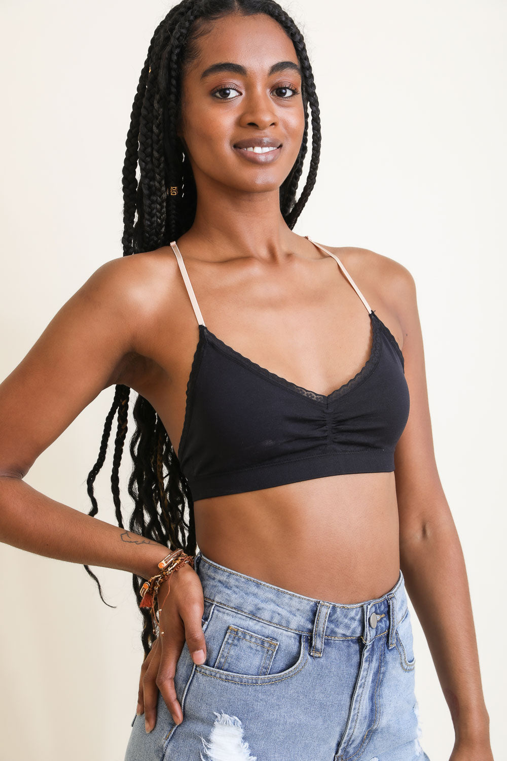 Spring Floral Lattice Bralette – Romantic Lace Finish-Soul Flow Apparel