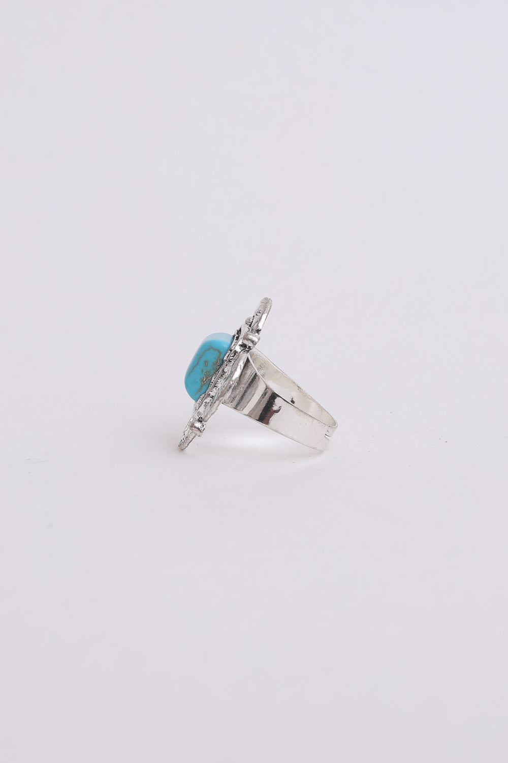 Square Cut Adjustable Turquoise Ring-Soul Flow Apparel