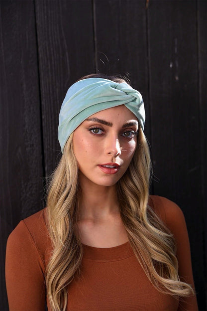 Stretchy soft twisted sage headbands for everyday comfort.