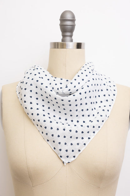 Stylish lightweight heart scarf with a small pattern design for any occasion.