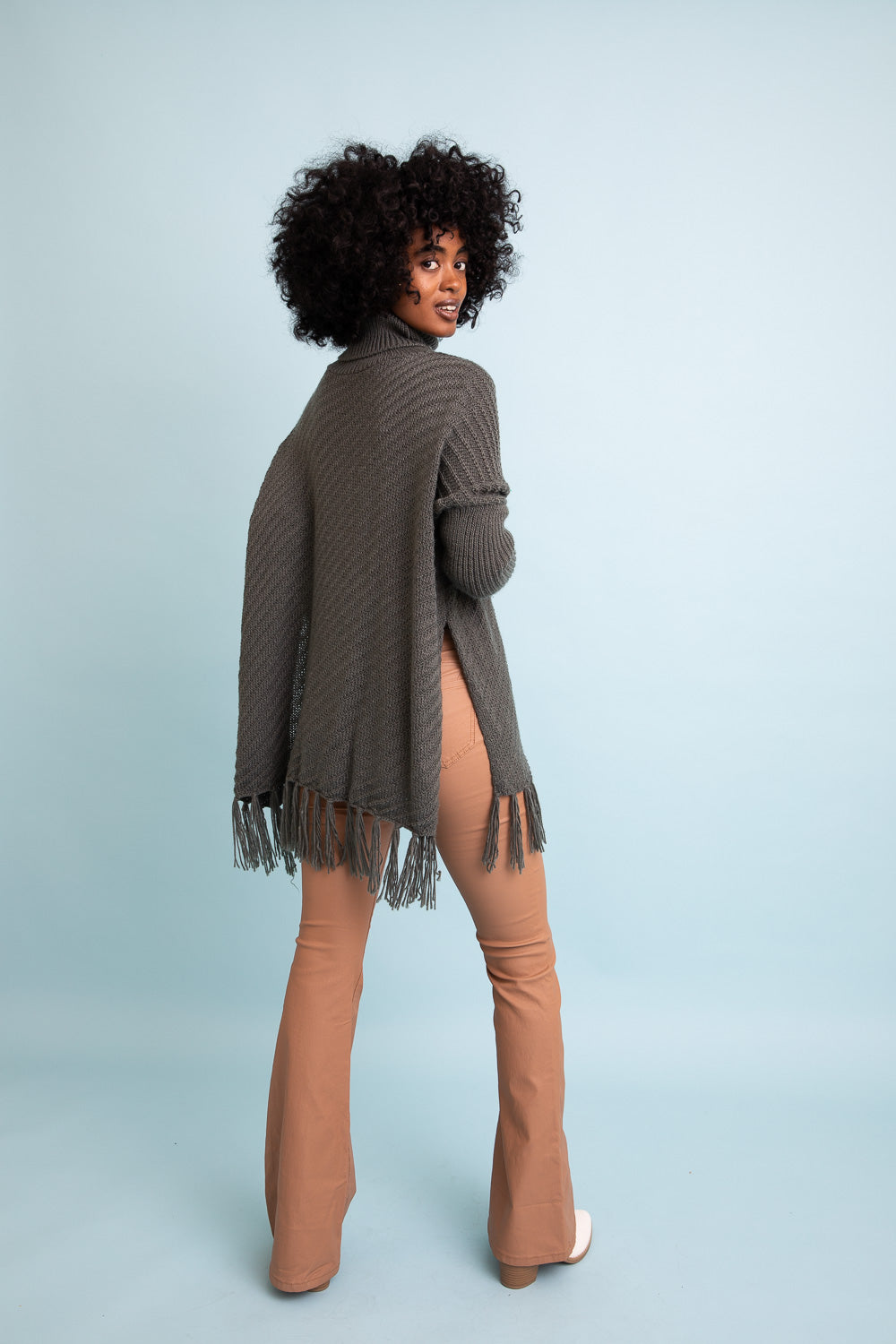Sweater Weather Roll-Neck Poncho-Soul Flow Apparel