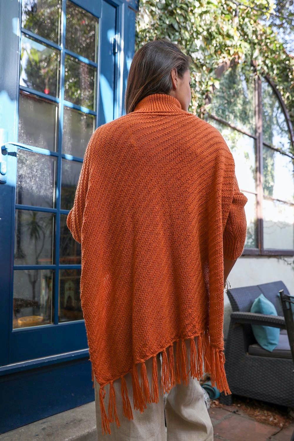 Sweater Weather Roll-Neck Poncho-Soul Flow Apparel