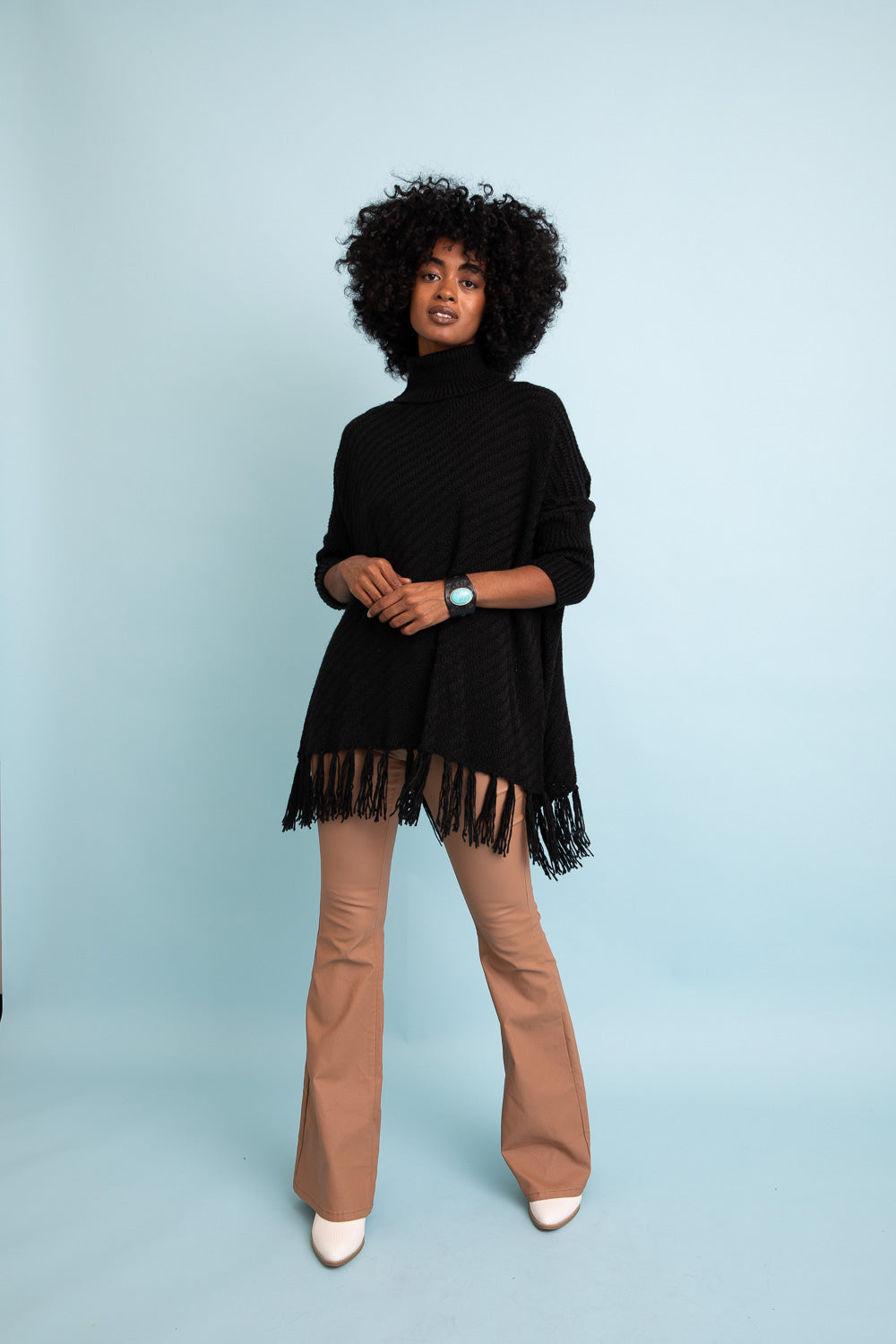 Sweater Weather Roll-Neck Poncho-Soul Flow Apparel