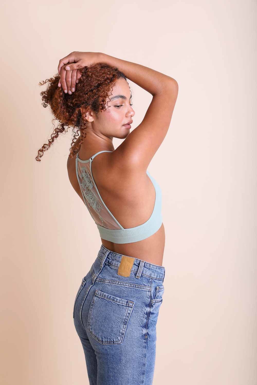 Tattoo Back Bralette – Seamless Design with Mesh Detail-Soul Flow Apparel