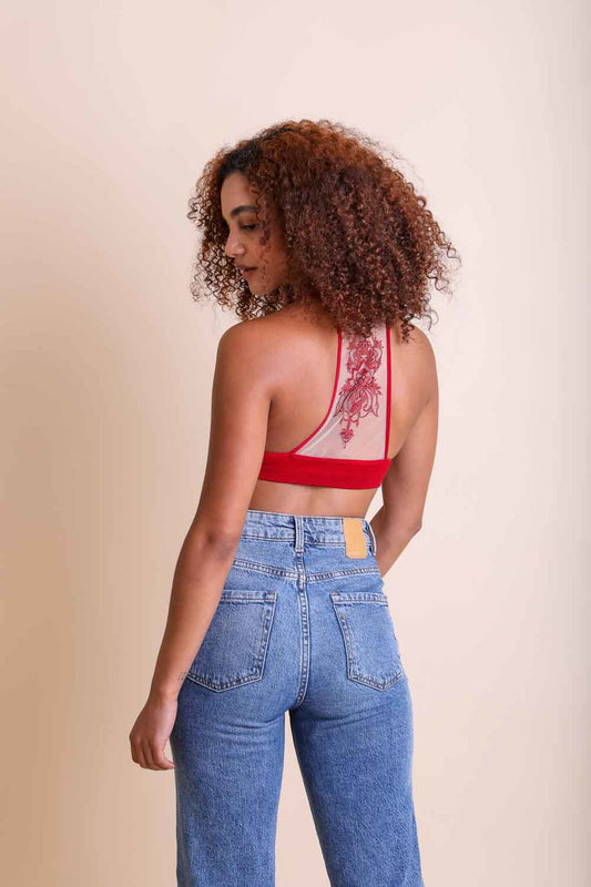 Tattoo Back Bralette – Seamless Design with Mesh Detail-Soul Flow Apparel
