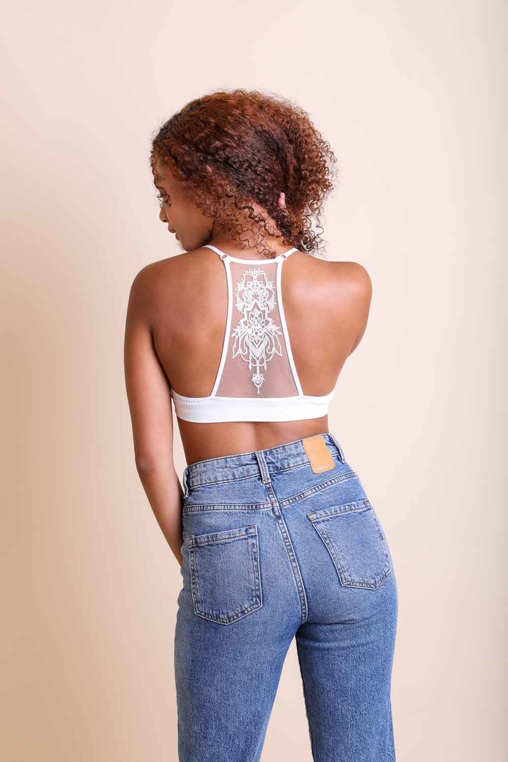 Tattoo Back Bralette – Seamless Design with Mesh Detail-Soul Flow Apparel
