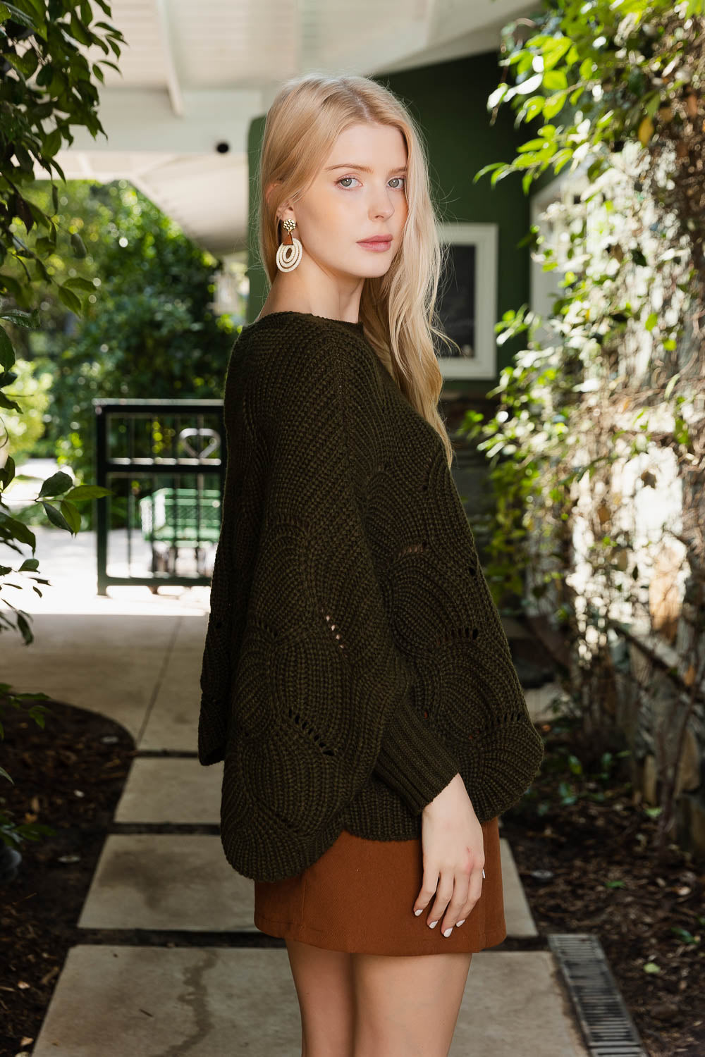 Texture Trend Sleeve-Knit Poncho-Soul Flow Apparel