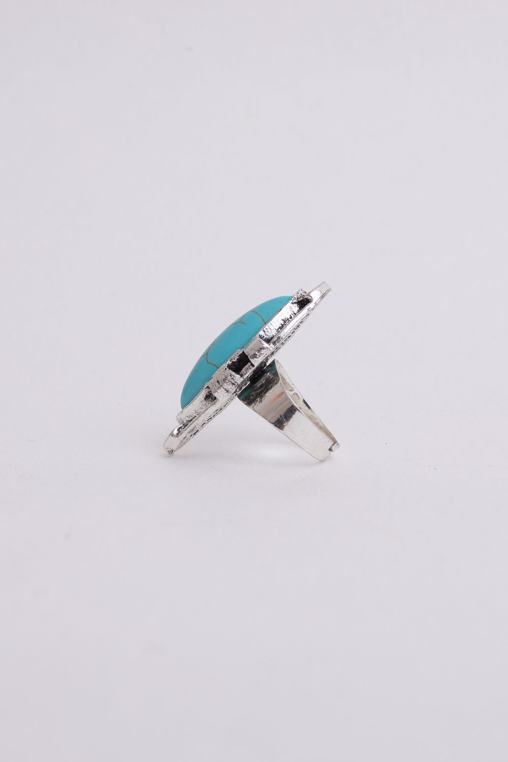 Turquoise Marquise Cut Silver Ring-Soul Flow Apparel