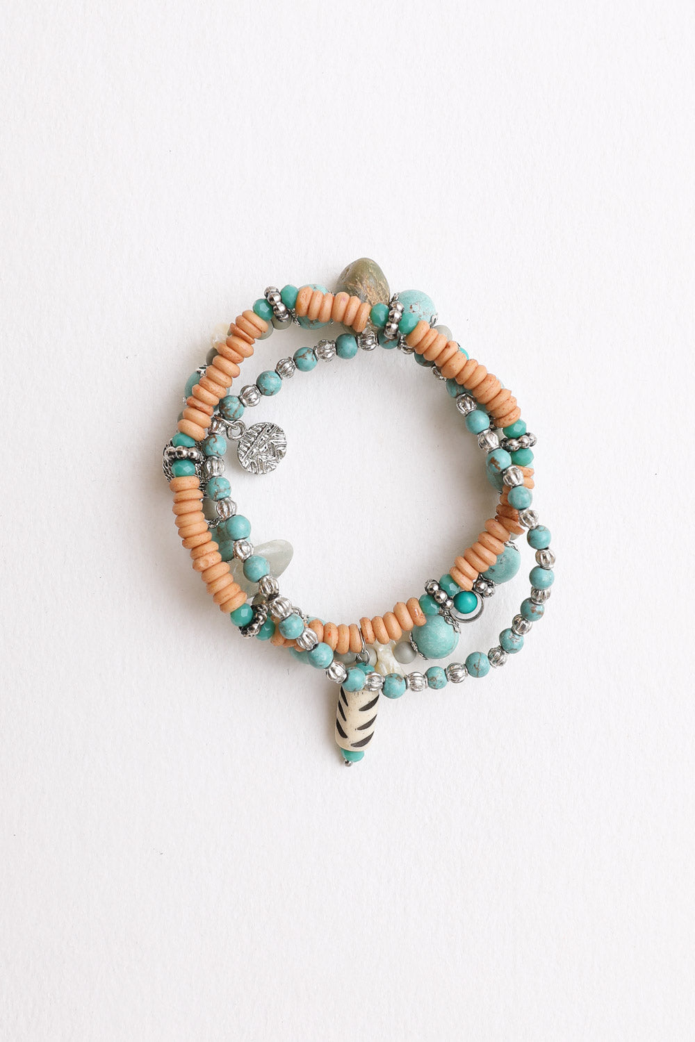 Turquoise Mixed Bead Stackable Bracelet-Soul Flow Apparel