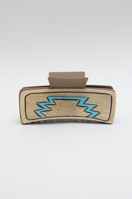 Turquoise Rodeo Hair Claw – Geometric Western Clam Clip?-Soul Flow Apparel