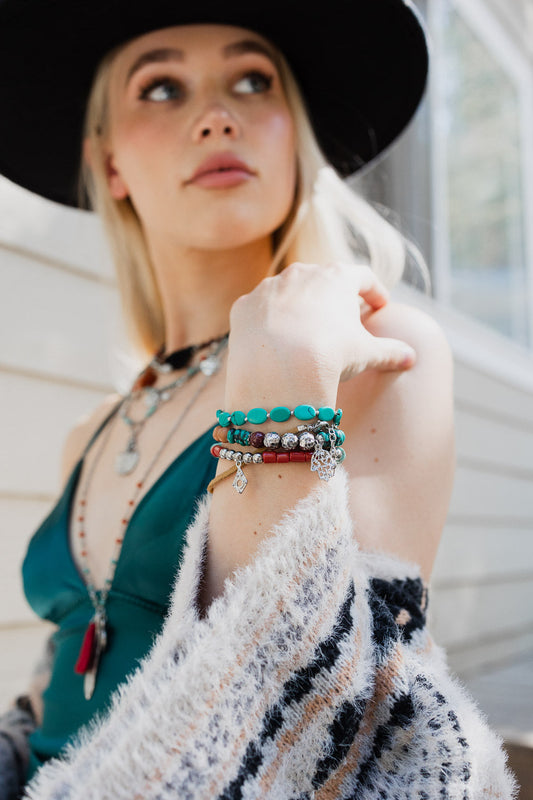 Turquoise Stackable Charm Bracelet-Soul Flow Apparel