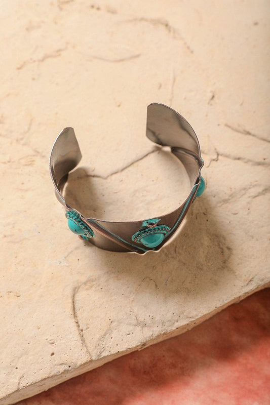 Turquoise Stone Studded Cuff-Soul Flow Apparel