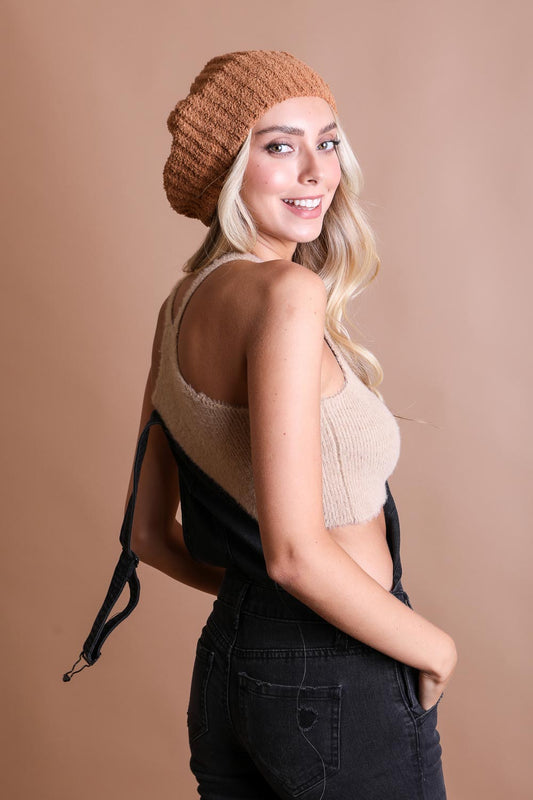 Hats & Hair - Boucle Rib Knit Beret