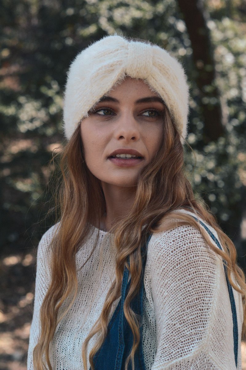 Ultra Soft Mohair Headband Hats & Hair Ivory