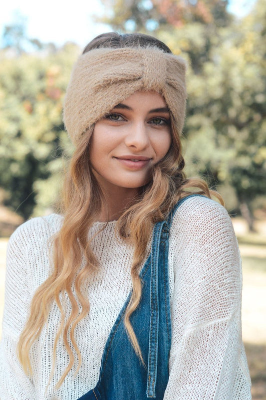 Ultra Soft Mohair Headband Hats & Hair Khaki