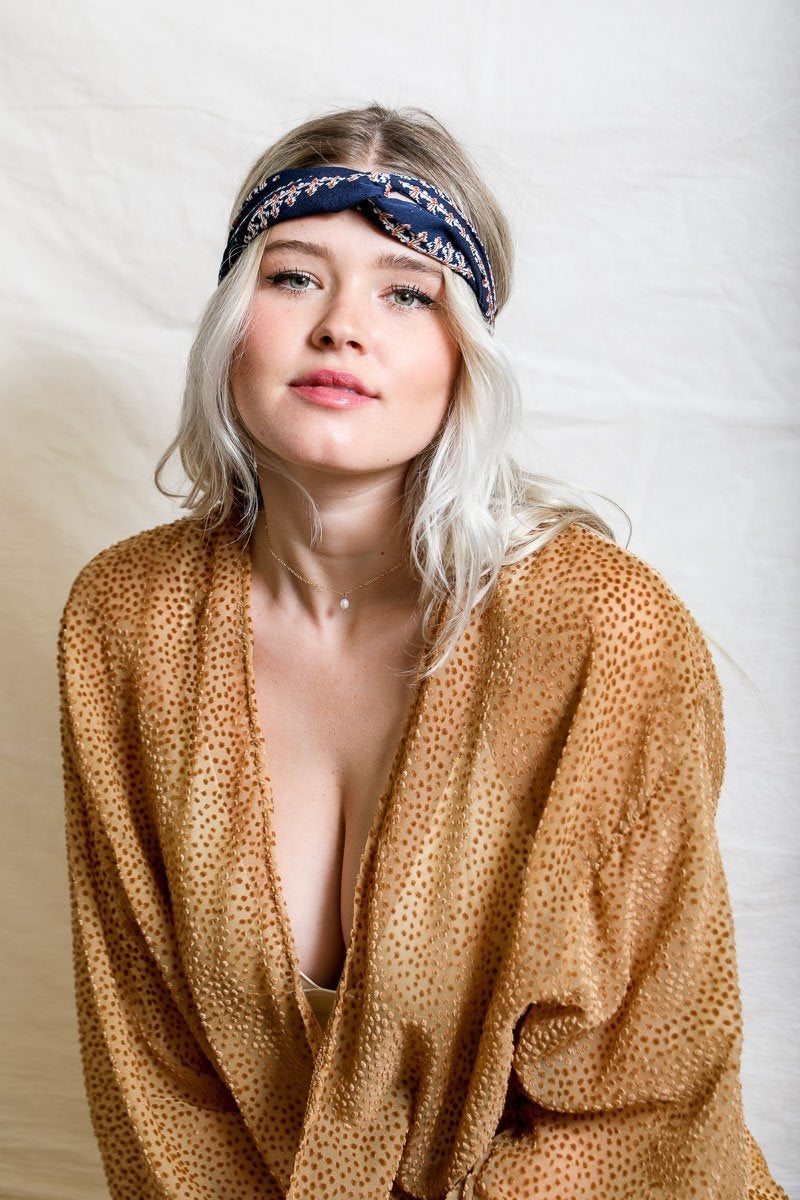 Vine Print Twist Headband-Soul Flow Apparel