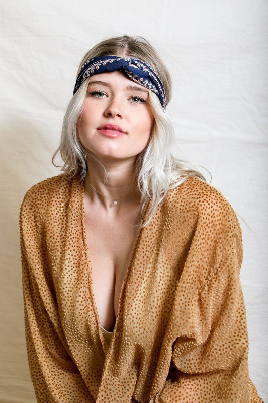Vine Print Twist Headband-Soul Flow Apparel