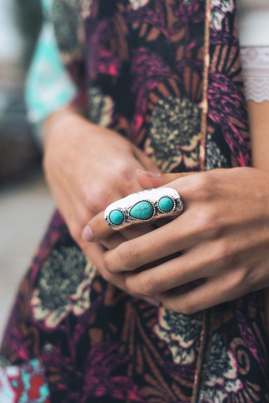 Waterfall Droplet Turquoise Stone Ring-Soul Flow Apparel
