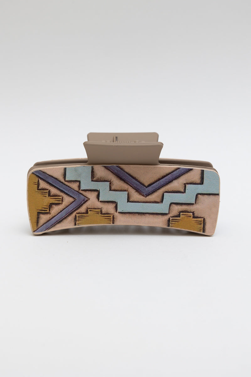 Western Hair Claw Clip – Geometric Tribal Pattern Styling Accessory ????-Soul Flow Apparel