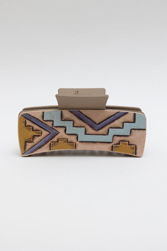 Western Hair Claw Clip – Geometric Tribal Pattern Styling Accessory ????-Soul Flow Apparel
