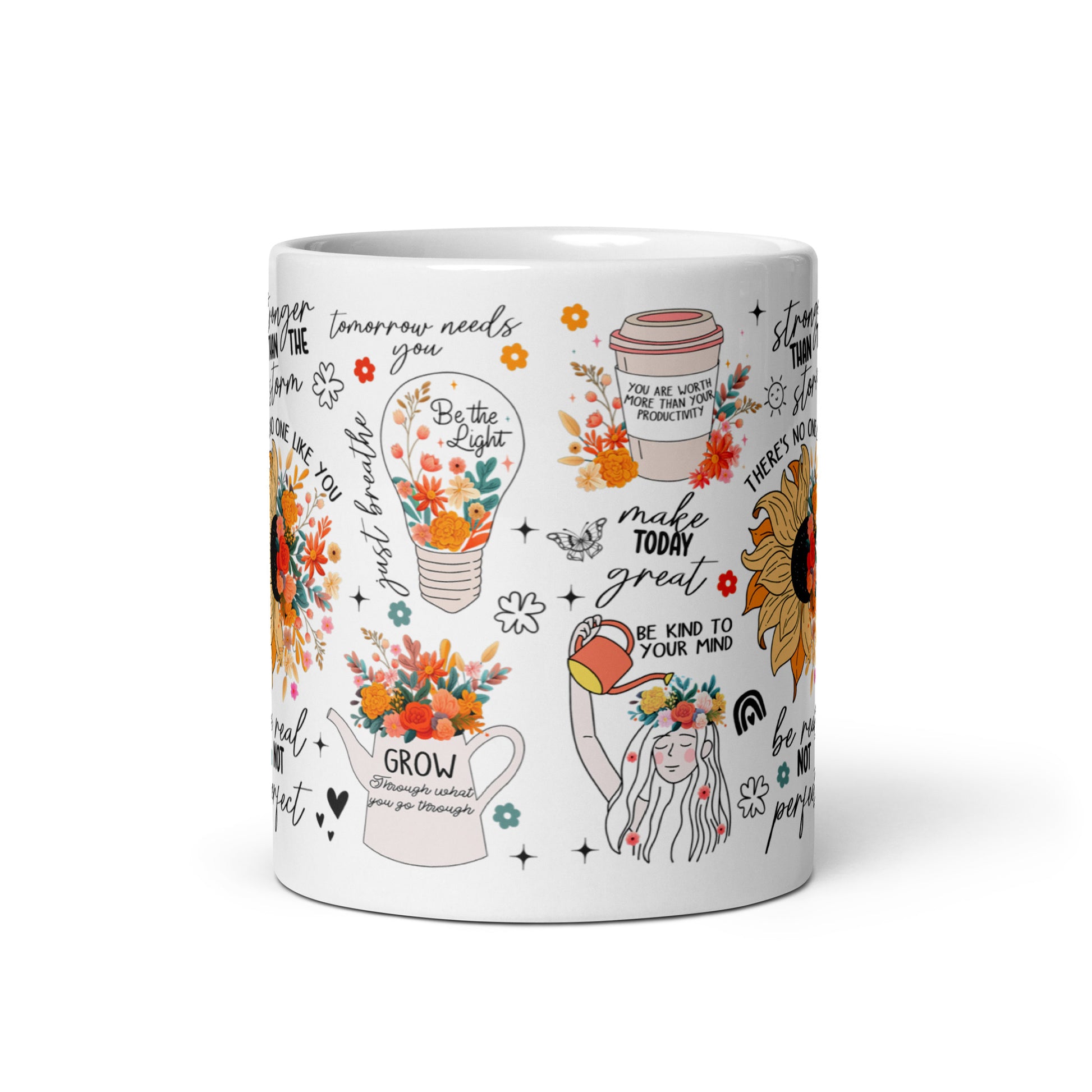 Feed You Mind White glossy mug-Soul Flow Apparel