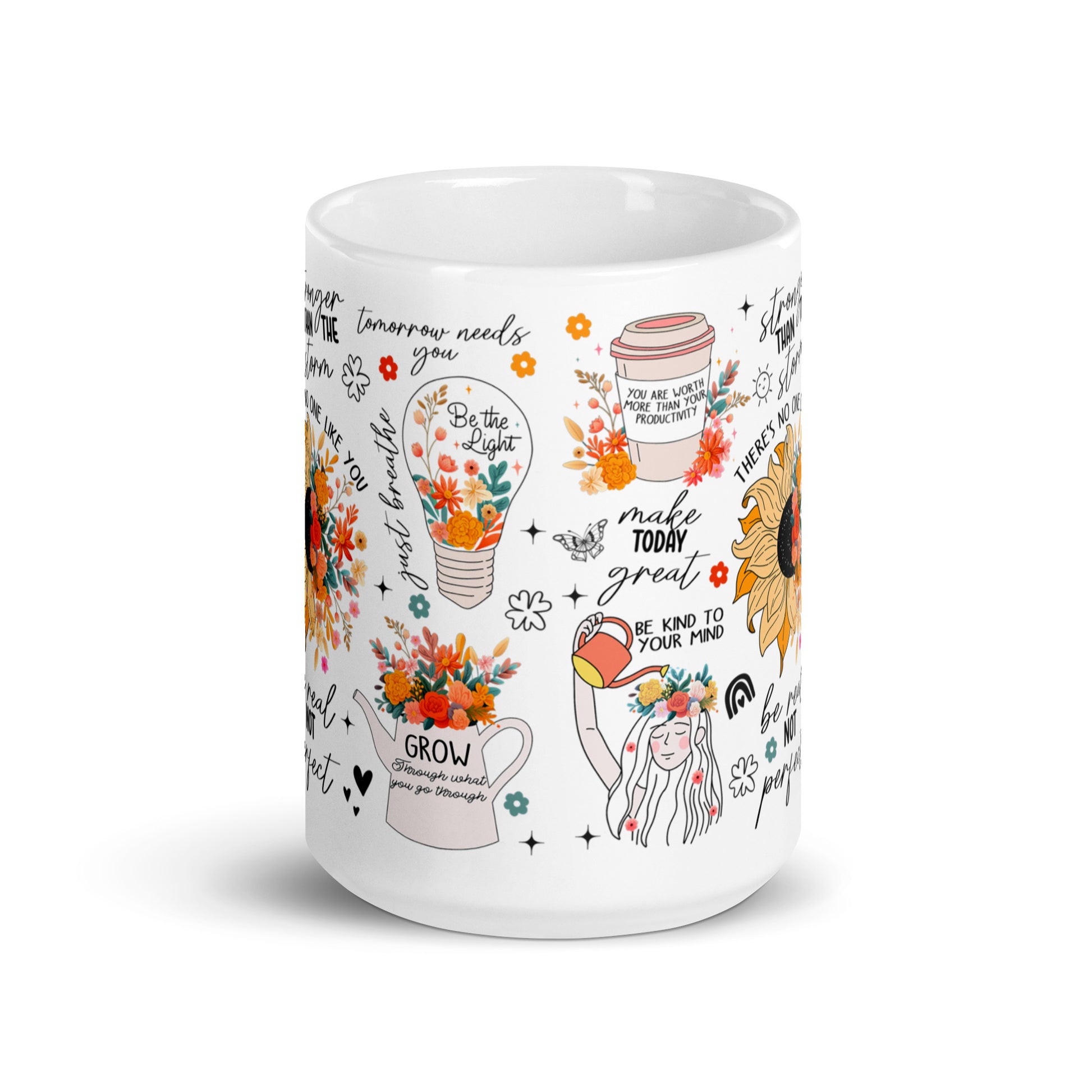 Feed You Mind White glossy mug-Soul Flow Apparel