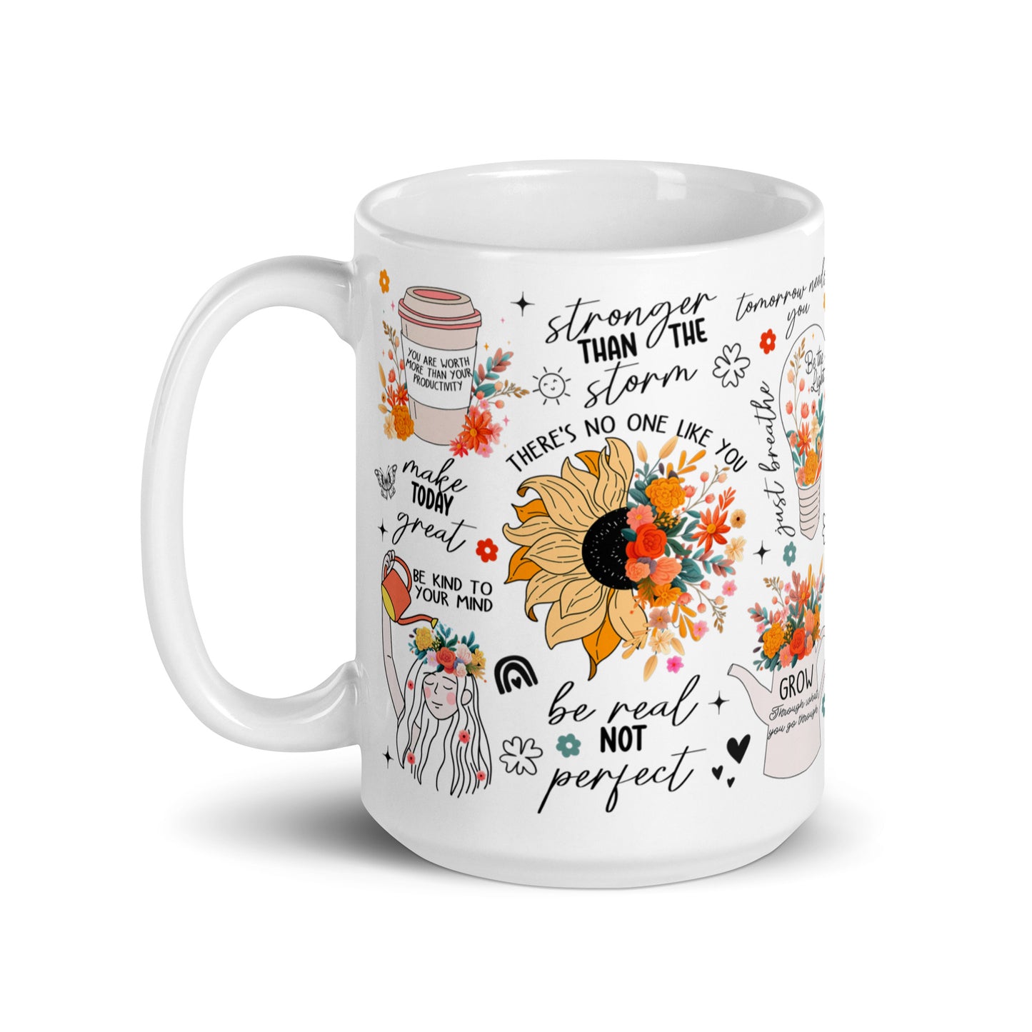 Feed You Mind White glossy mug-Soul Flow Apparel