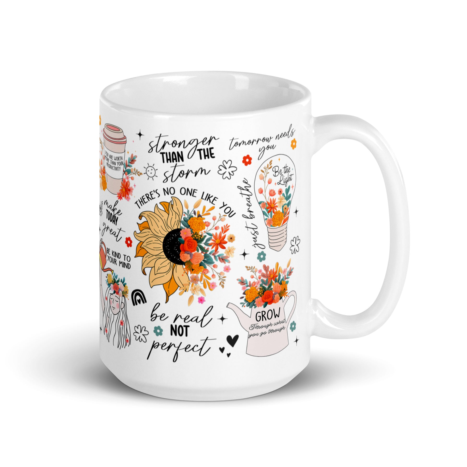 Feed You Mind White glossy mug-Soul Flow Apparel