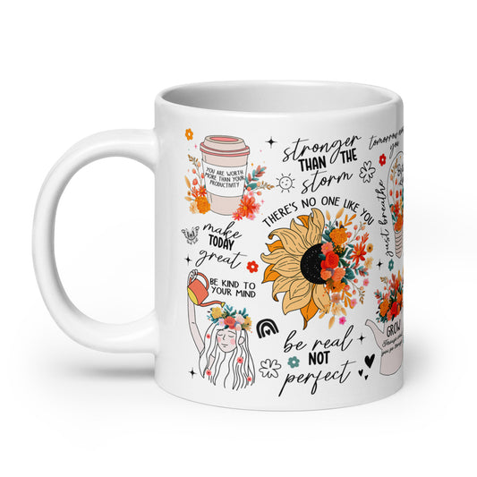 Feed You Mind White glossy mug-Soul Flow Apparel