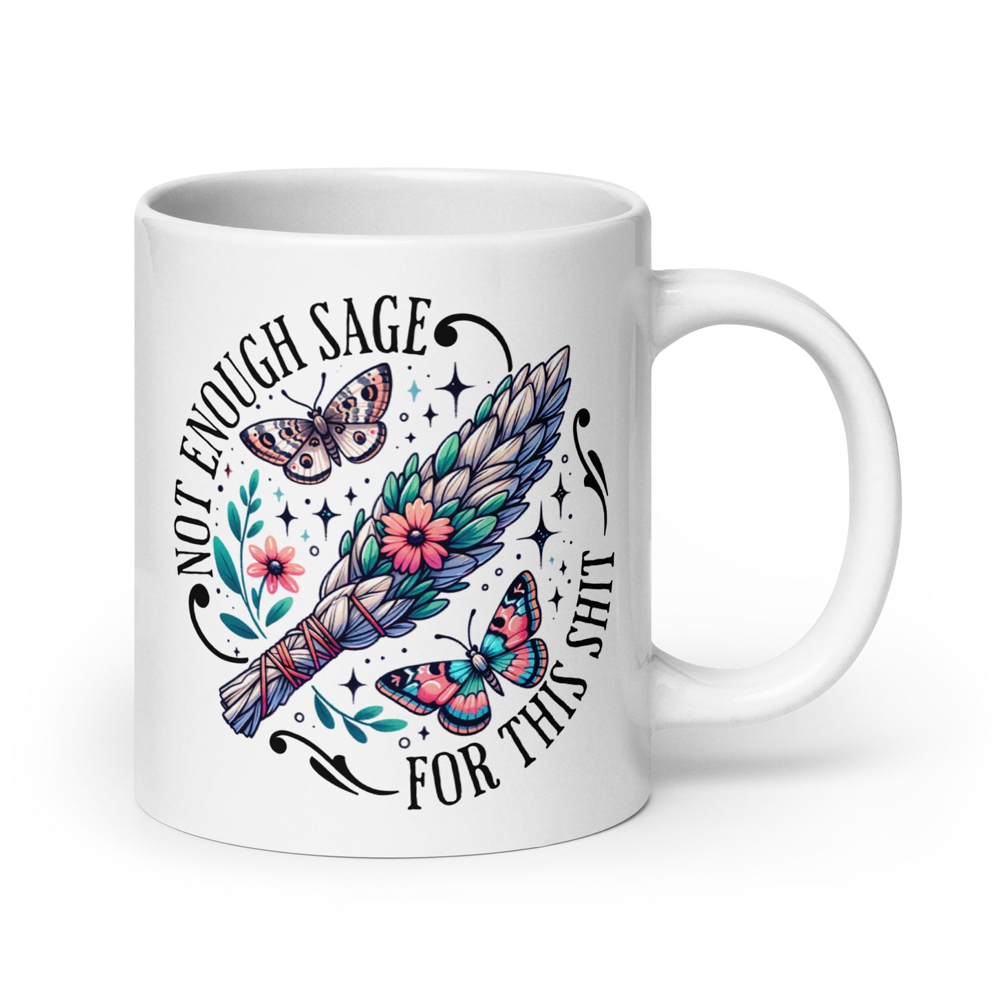 No Enough Sage White Glossy Mug-Soul Flow Apparel