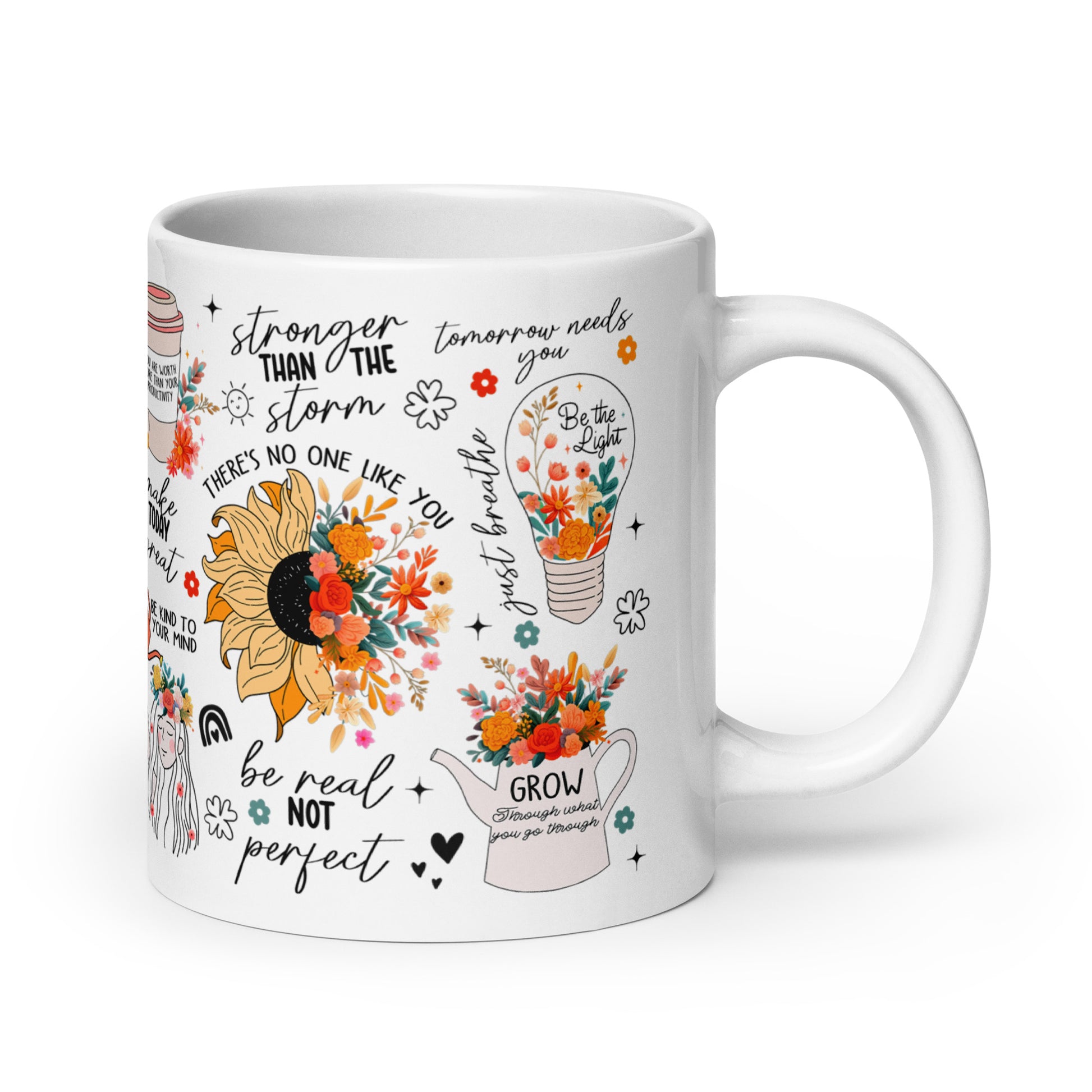 Feed You Mind White glossy mug-Soul Flow Apparel